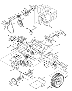 Drive System Diagram and Parts List for 2X945SWE (31AH97SW756-31BH97SW710)(2013) Cub Cadet Snow Blower